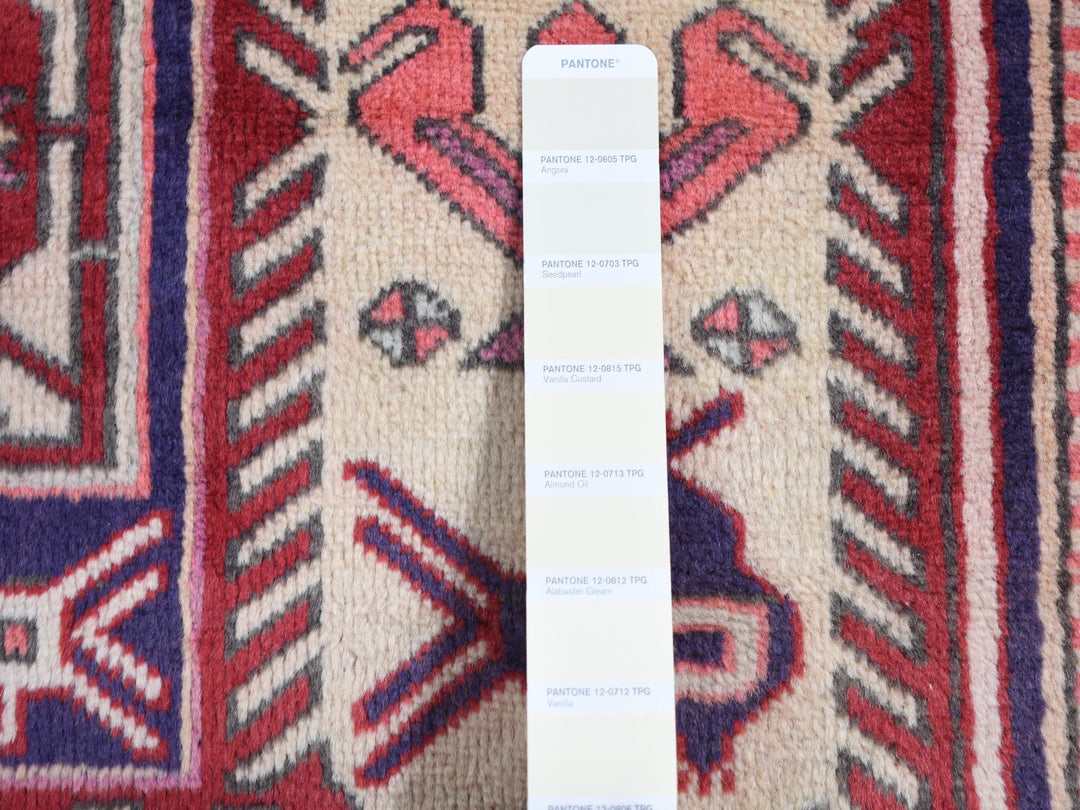 3'8" x 10'0" Vintage Hand Knotted Blue Wool Runner Oriental Rug - MOA10287386