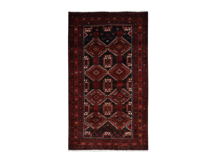 3'7" x 6'5" Vintage Hand Knotted Brown Wool Rectangle Oriental Rug - MOA10287392