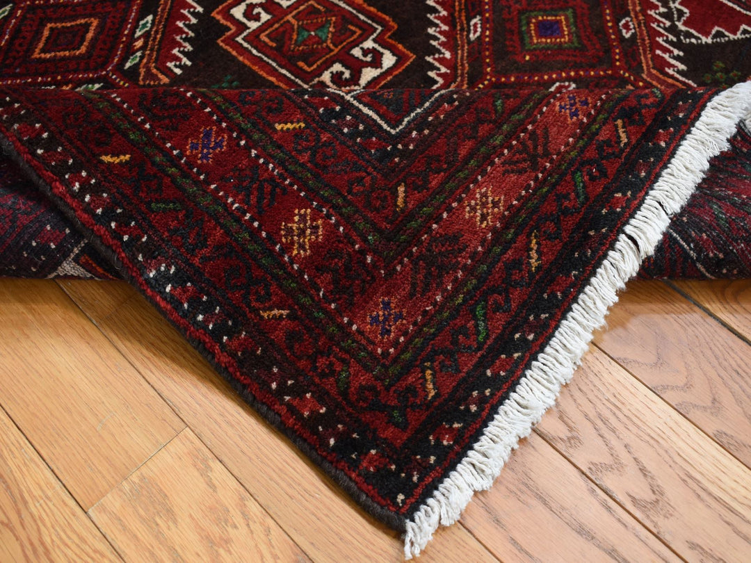 3'7" x 6'5" Vintage Hand Knotted Brown Wool Rectangle Oriental Rug - MOA10287392
