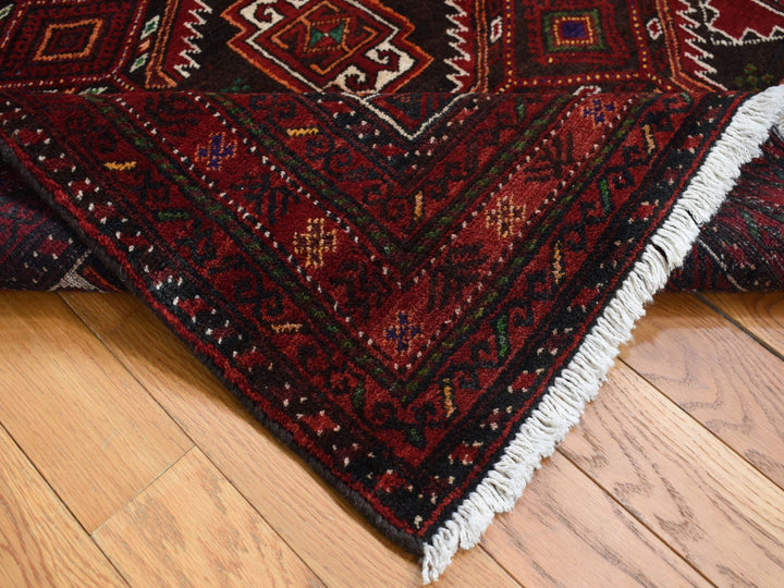 3'7" x 6'5" Vintage Hand Knotted Brown Wool Rectangle Oriental Rug - MOA10287392