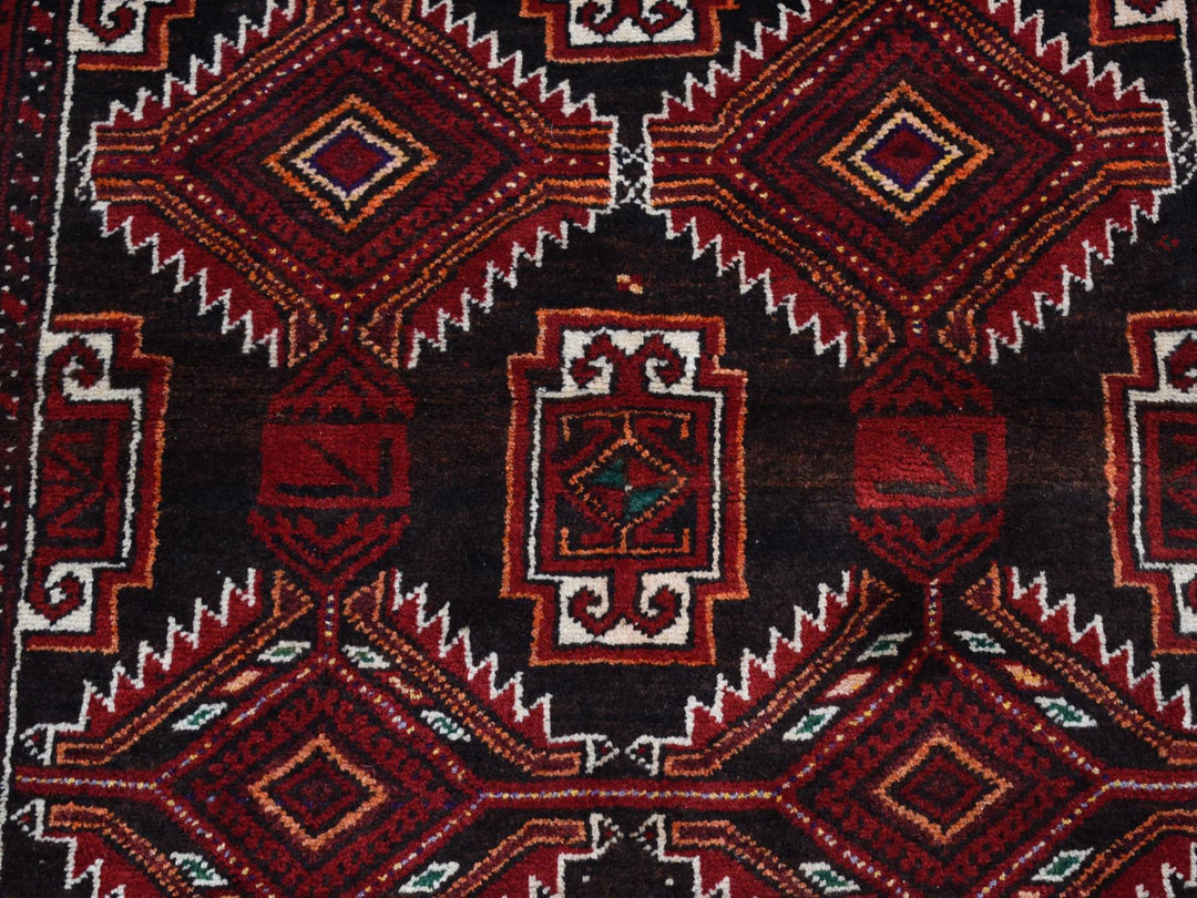 3'7" x 6'5" Vintage Hand Knotted Brown Wool Rectangle Oriental Rug - MOA10287392