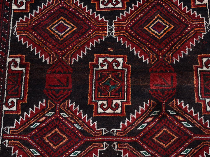 3'7" x 6'5" Vintage Hand Knotted Brown Wool Rectangle Oriental Rug - MOA10287392