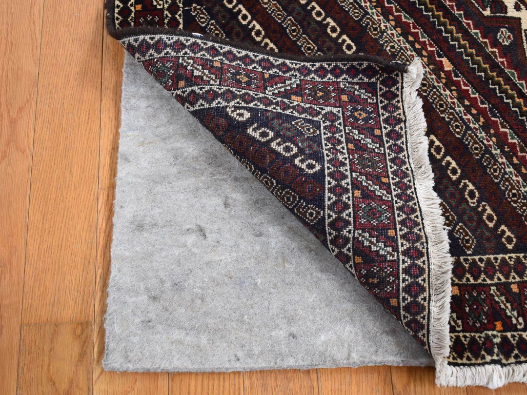 4'1" x 5'9" Vintage Hand Knotted Blue Wool Rectangle Oriental Rug - MOA10287399