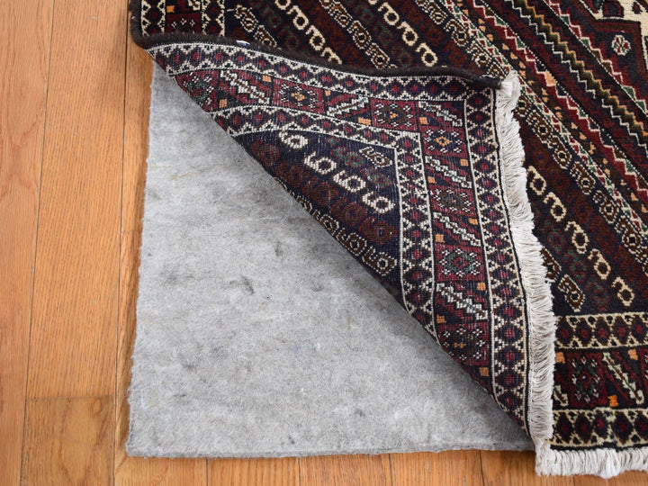 4'1" x 5'9" Vintage Hand Knotted Blue Wool Rectangle Oriental Rug - MOA10287399