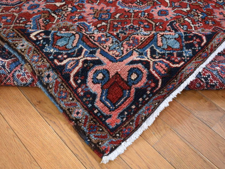 7'3" x 9'7" Vintage Hand Knotted Red Wool Rectangle Oriental Rug - MOA10287401