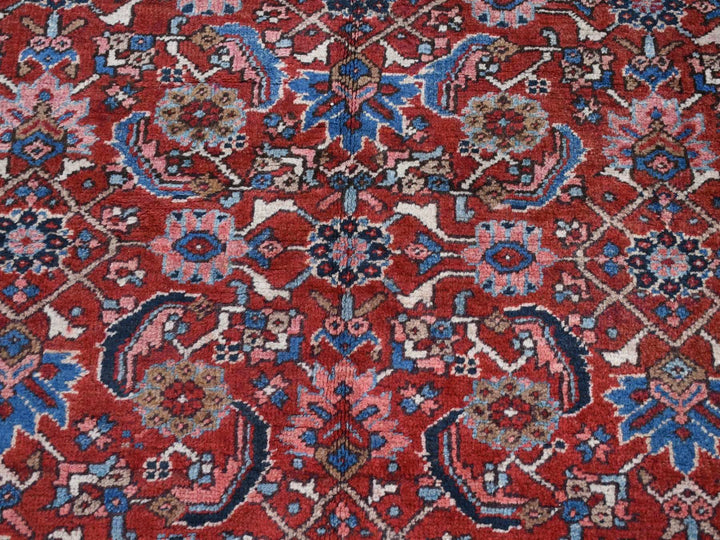7'3" x 9'7" Vintage Hand Knotted Red Wool Rectangle Oriental Rug - MOA10287401