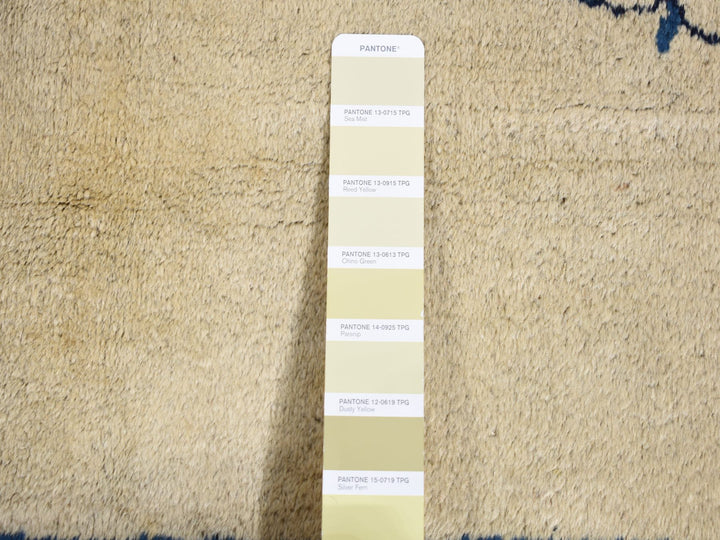 9'0" x 14'2" Vintage Hand Knotted Ivory Wool Rectangle Oriental Rug - MOA10287402