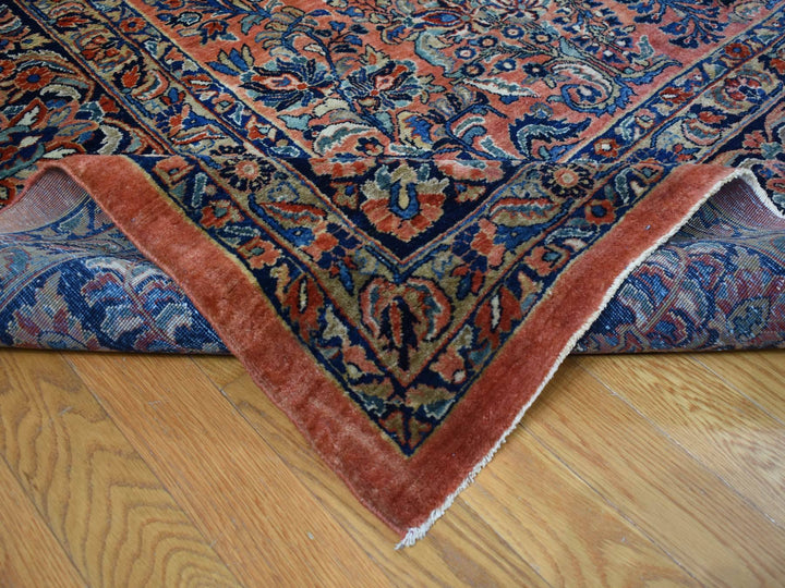 10'6" x 19'3" Vintage Hand Knotted Red Wool Rectangle Oriental Rug - MOA10287403