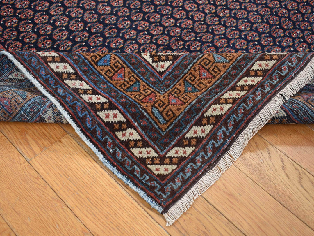 4'4" x 6'10" Vintage Hand Knotted Blue Wool Rectangle Oriental Rug - MOA10287404