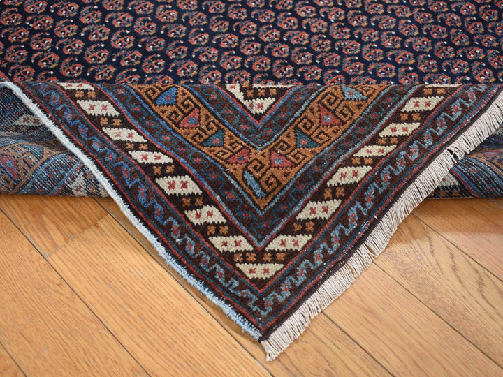 4'4" x 6'10" Vintage Hand Knotted Blue Wool Rectangle Oriental Rug - MOA10287404