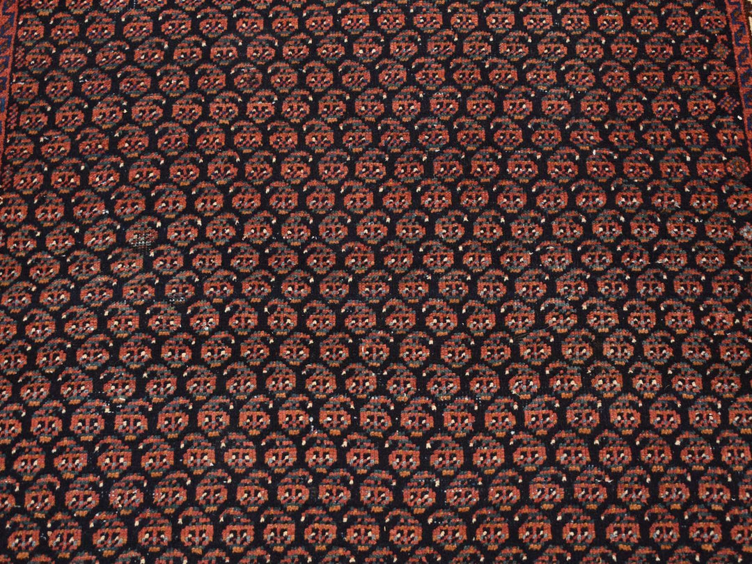4'4" x 6'10" Vintage Hand Knotted Blue Wool Rectangle Oriental Rug - MOA10287404