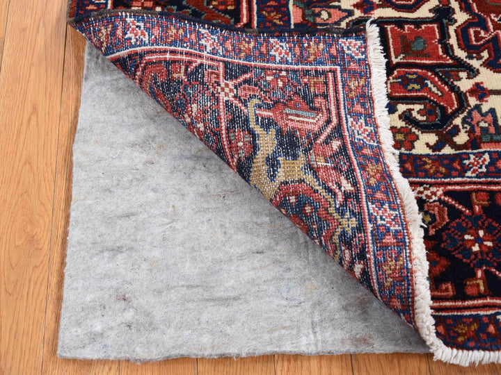 4'7" x 8'8" Vintage Hand Knotted Red Wool Rectangle Oriental Rug - MOA10287405