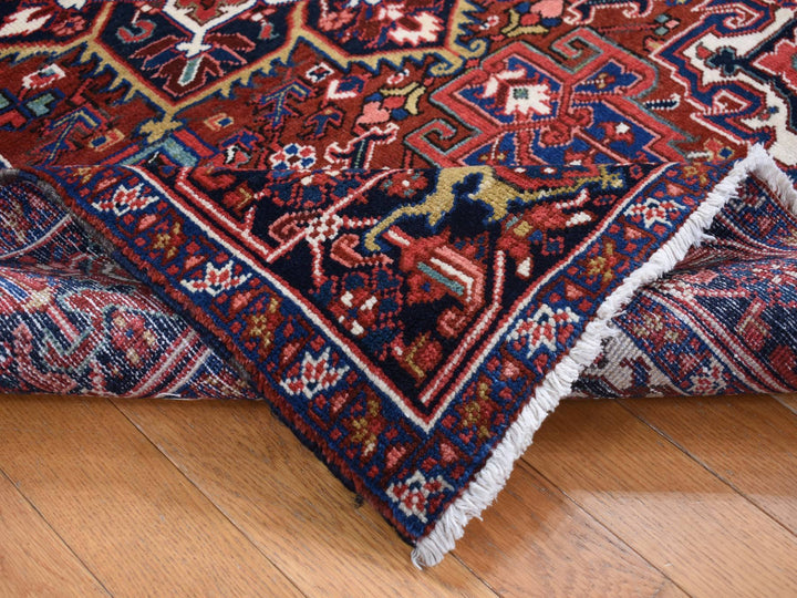 4'7" x 8'8" Vintage Hand Knotted Red Wool Rectangle Oriental Rug - MOA10287405