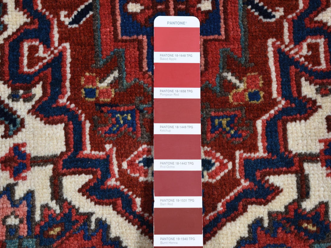 4'7" x 8'8" Vintage Hand Knotted Red Wool Rectangle Oriental Rug - MOA10287405