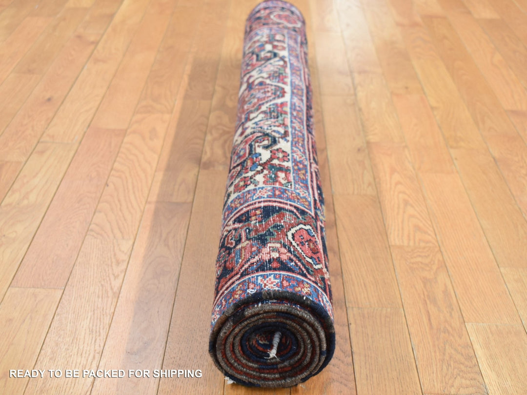 4'7" x 8'8" Vintage Hand Knotted Red Wool Rectangle Oriental Rug - MOA10287405