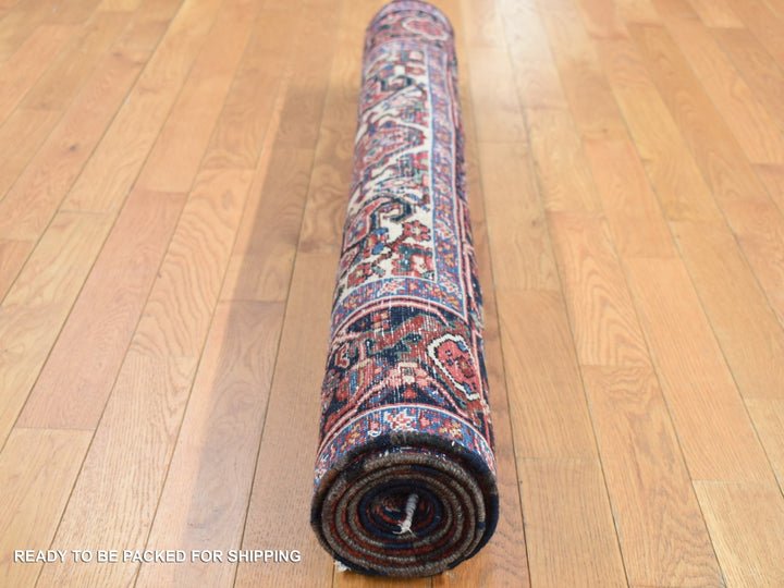 4'7" x 8'8" Vintage Hand Knotted Red Wool Rectangle Oriental Rug - MOA10287405