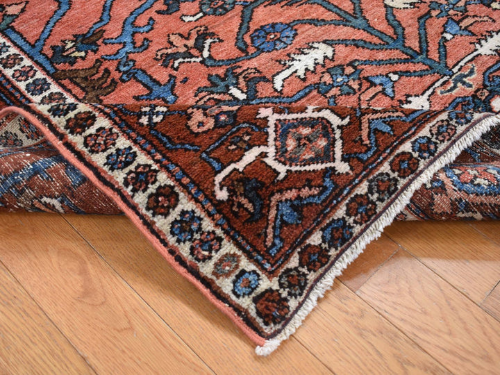 4'9" x 6'1" Vintage Hand Knotted Red Wool Rectangle Oriental Rug - MOA10287406