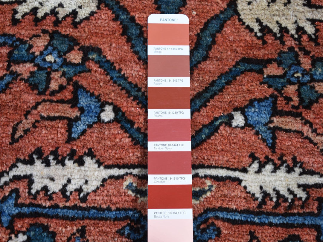 4'9" x 6'1" Vintage Hand Knotted Red Wool Rectangle Oriental Rug - MOA10287406