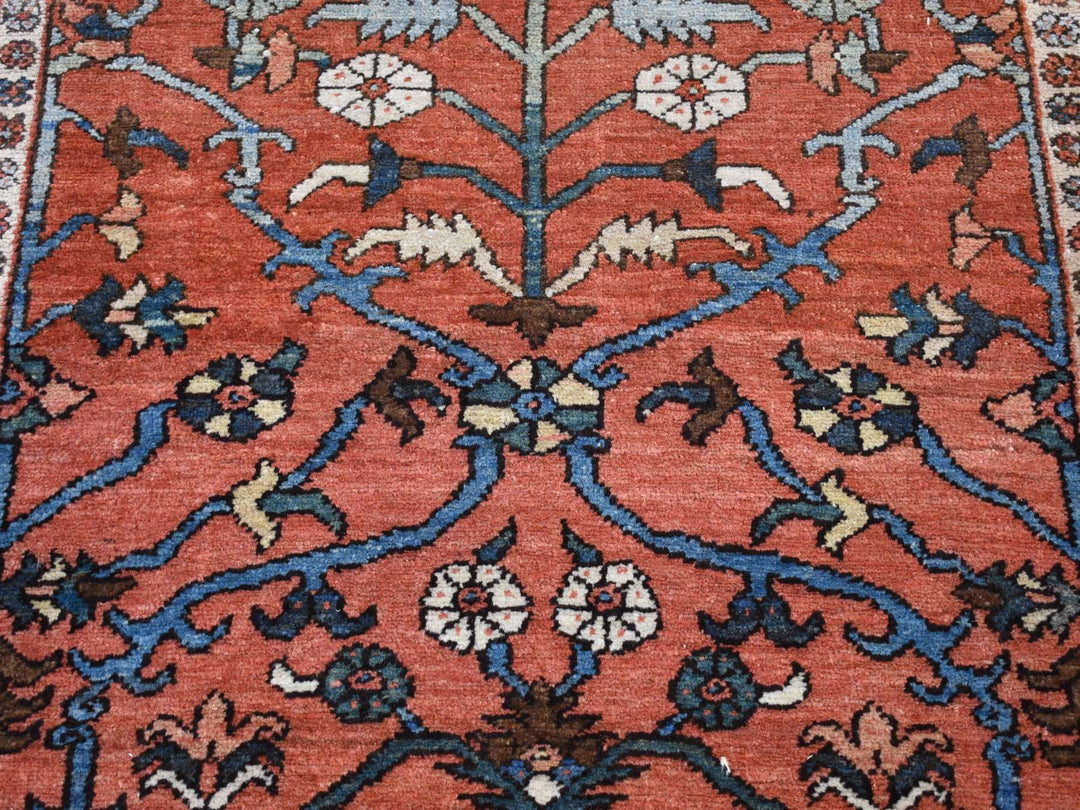 4'9" x 6'1" Vintage Hand Knotted Red Wool Rectangle Oriental Rug - MOA10287406
