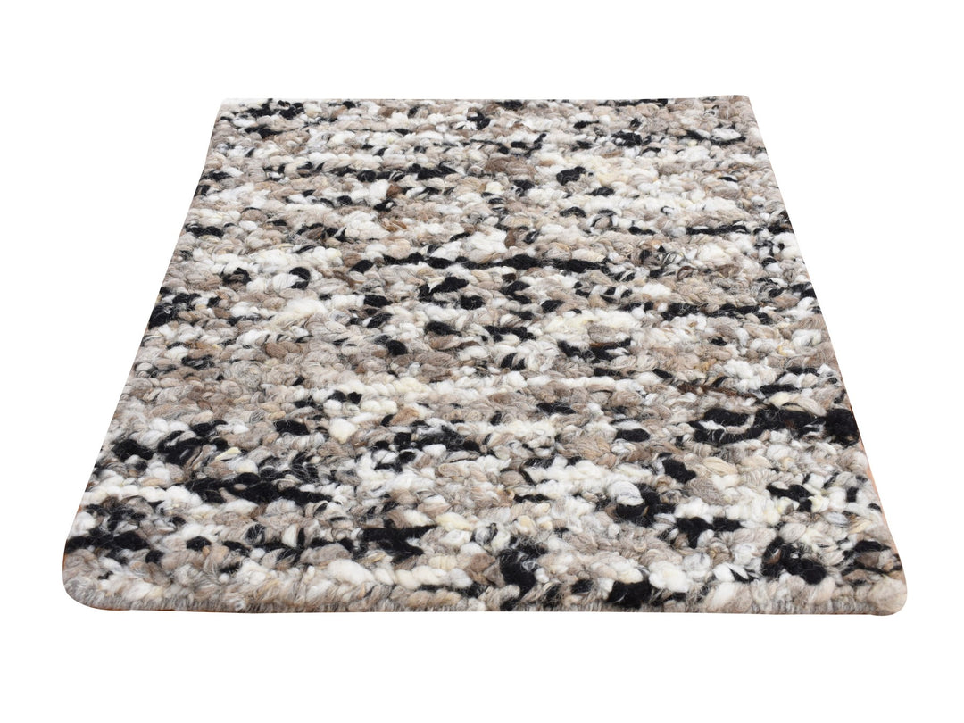 1'9" x 1'9" New Hand Knotted Ivory Wool Square Oriental Rug - MOA10287411