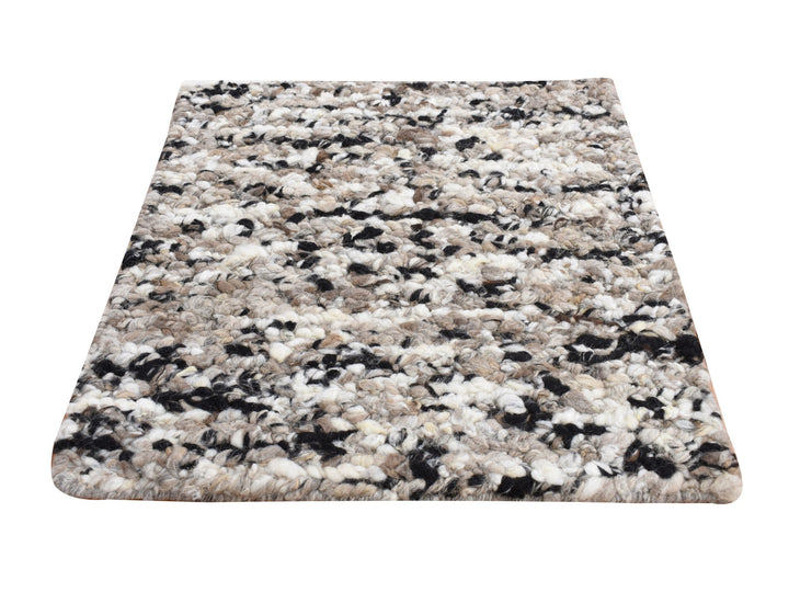 1'9" x 1'9" New Hand Knotted Ivory Wool Square Oriental Rug - MOA10287411