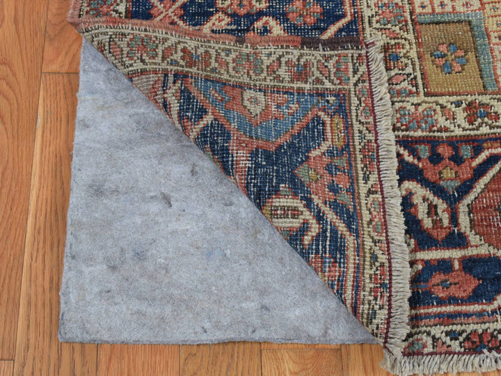 9'9" x 12'6" Vintage Hand Knotted Ivory Wool Rectangle Oriental Rug - MOA10287424
