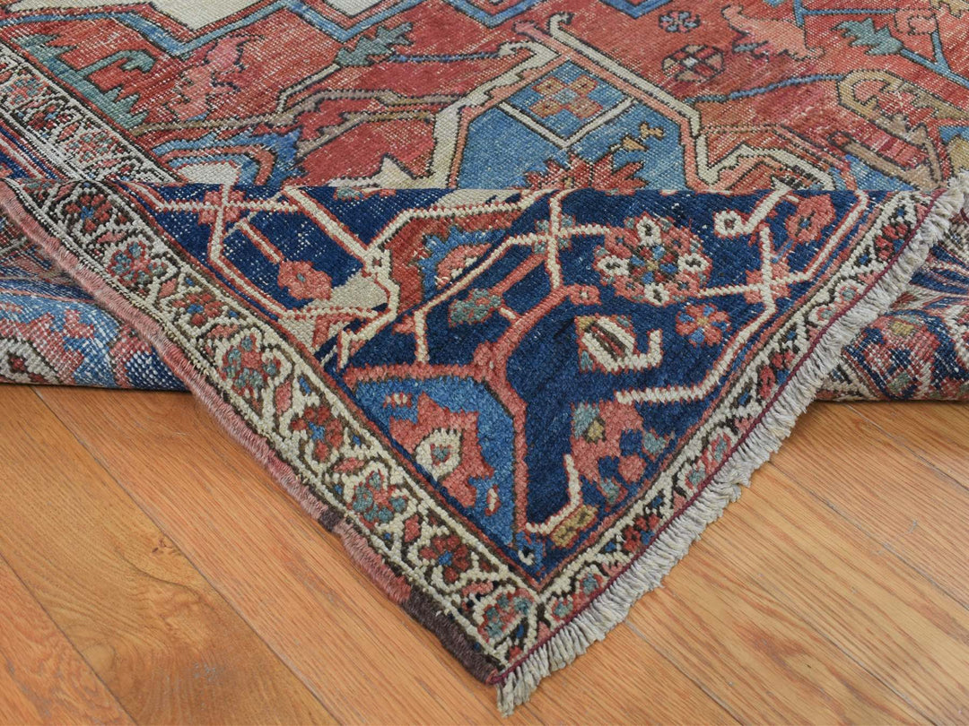 9'9" x 12'6" Vintage Hand Knotted Ivory Wool Rectangle Oriental Rug - MOA10287424