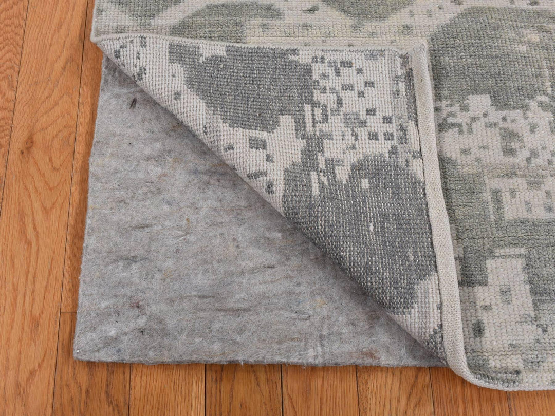 5'10" x 9'0" New Hand Knotted Grey Wool Rectangle Oriental Rug - MOA10287427