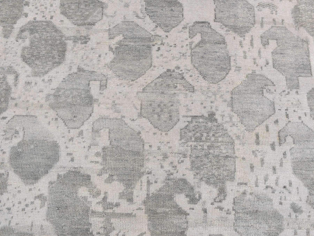 5'10" x 9'0" New Hand Knotted Grey Wool Rectangle Oriental Rug - MOA10287427