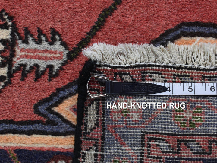 3'5" x 5'0" New Hand Knotted Red Wool Rectangle Oriental Rug - MOA10287432