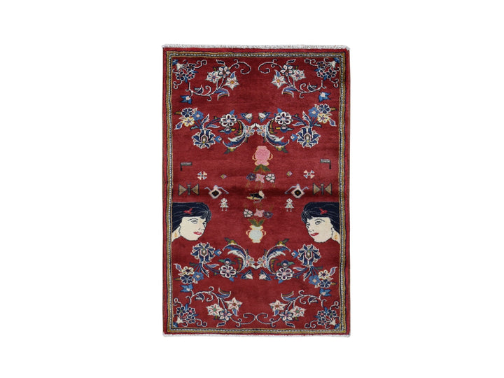 3'0" x 4'9" New Hand Knotted Red Wool Rectangle Oriental Rug - MOA10287435