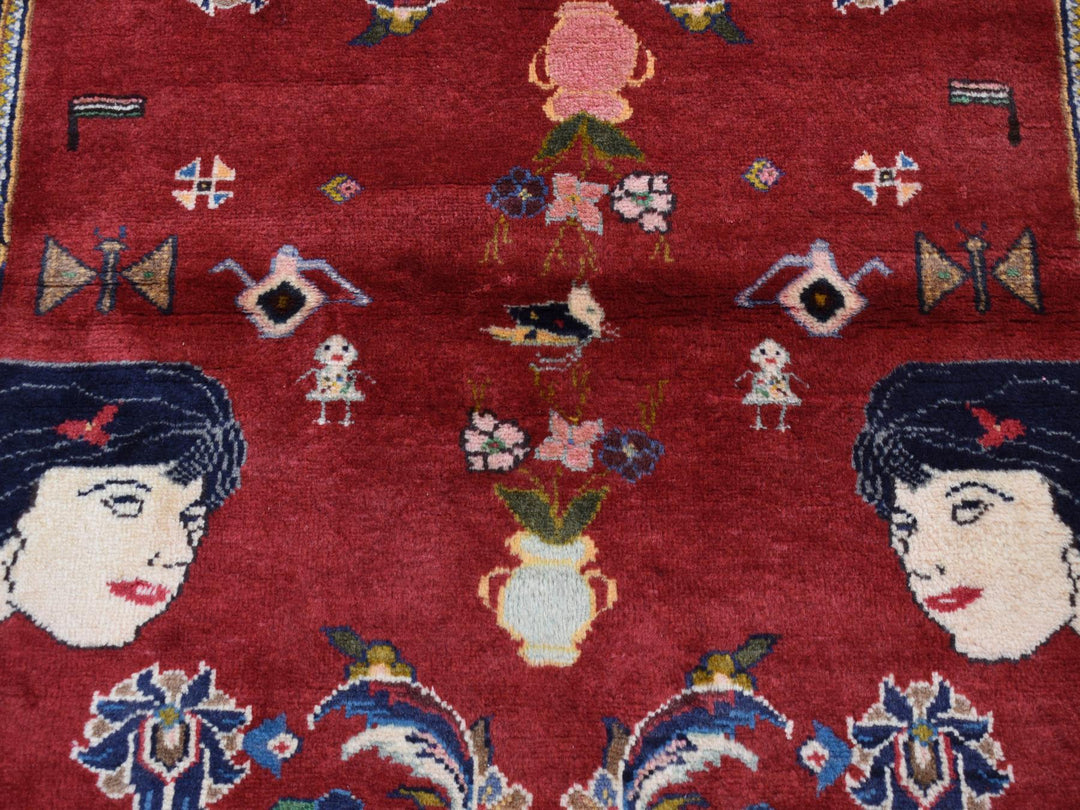 3'0" x 4'9" New Hand Knotted Red Wool Rectangle Oriental Rug - MOA10287435