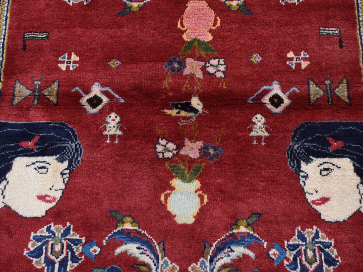 3'0" x 4'9" New Hand Knotted Red Wool Rectangle Oriental Rug - MOA10287435