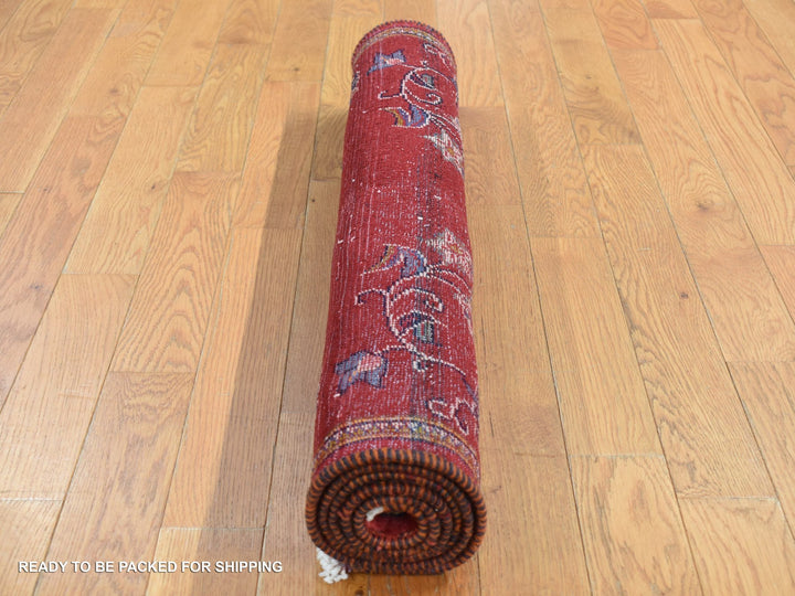 3'0" x 4'9" New Hand Knotted Red Wool Rectangle Oriental Rug - MOA10287435