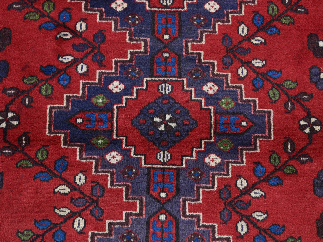 3'5" x 5'0" New Hand Knotted Red Wool Rectangle Oriental Rug - MOA10287447