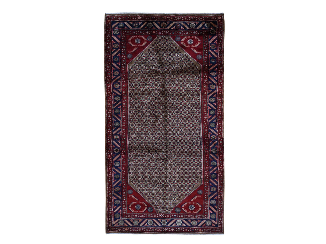 5'0" x 9'6" New Hand Knotted Brown Wool Runner Oriental Rug - MOA10287456