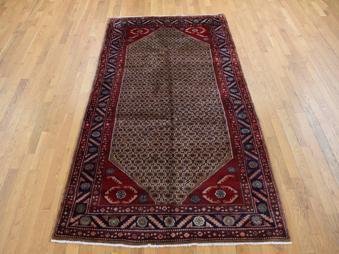 5'0" x 9'6" New Hand Knotted Brown Wool Runner Oriental Rug - MOA10287456