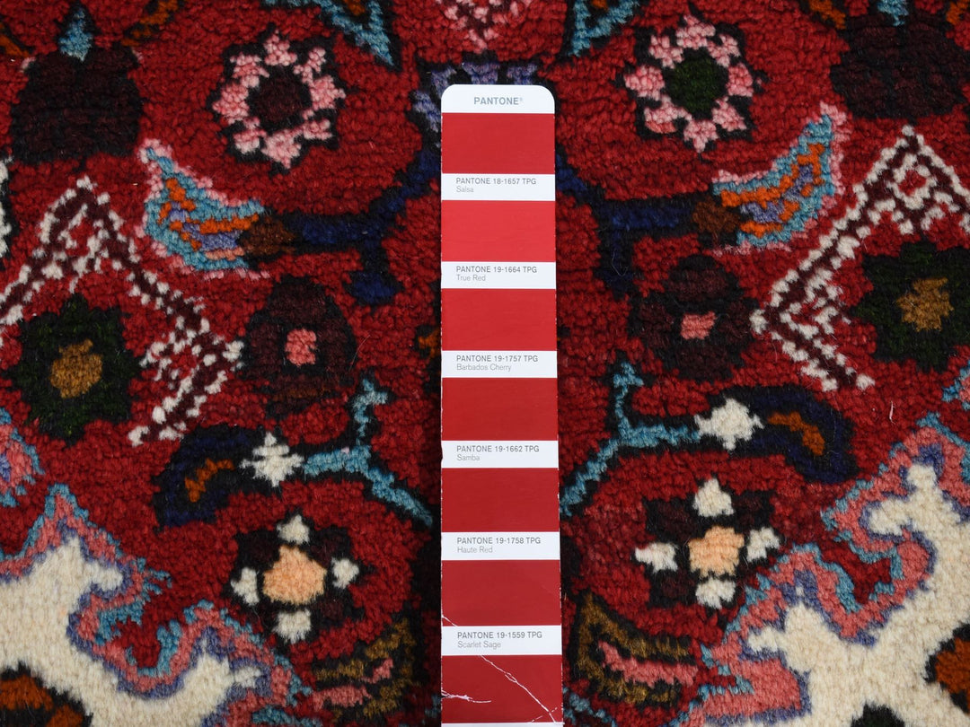 3'7" x 4'8" New Hand Knotted Red Wool Rectangle Oriental Rug - MOA10287457