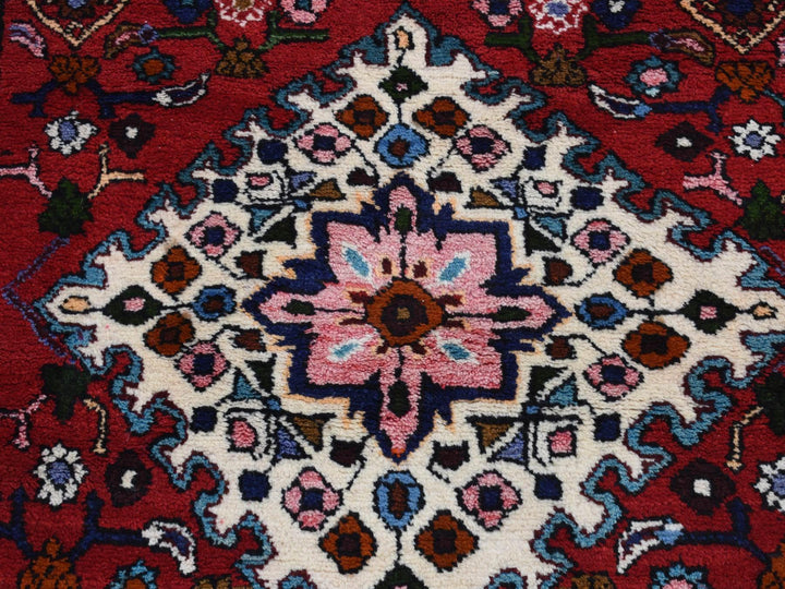 3'7" x 4'8" New Hand Knotted Red Wool Rectangle Oriental Rug - MOA10287457