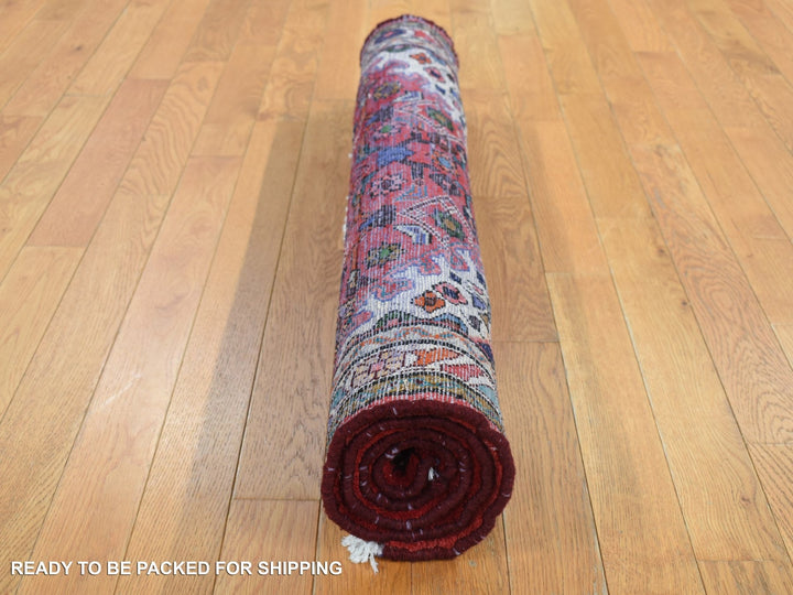 3'7" x 4'8" New Hand Knotted Red Wool Rectangle Oriental Rug - MOA10287457