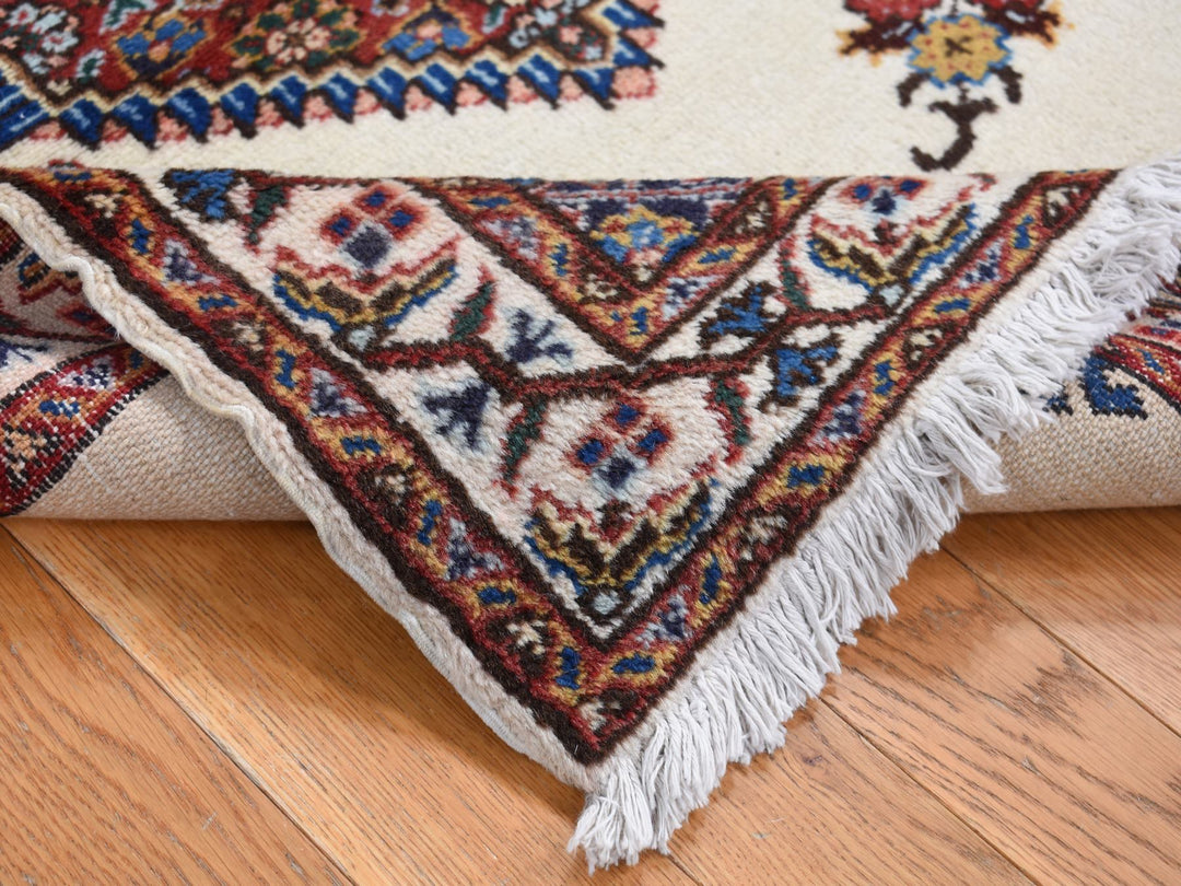 3'3" x 4'3" New Hand Knotted Ivory Wool Rectangle Oriental Rug - MOA10287459