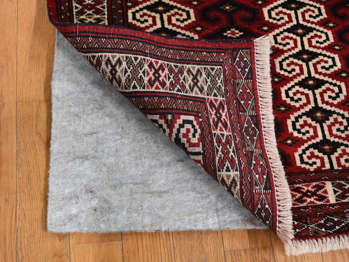 3'2" x 4'1" New Hand Knotted Red Wool Rectangle Oriental Rug - MOA10287460