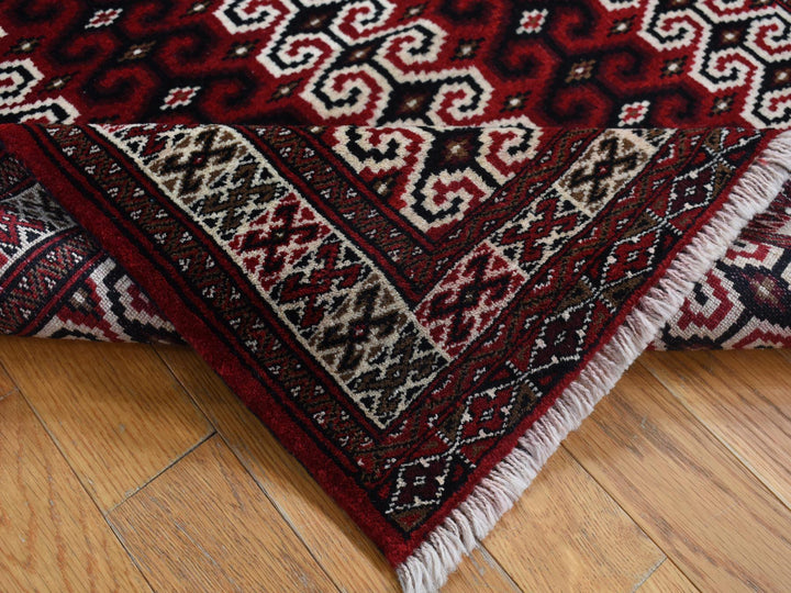 3'2" x 4'1" New Hand Knotted Red Wool Rectangle Oriental Rug - MOA10287460