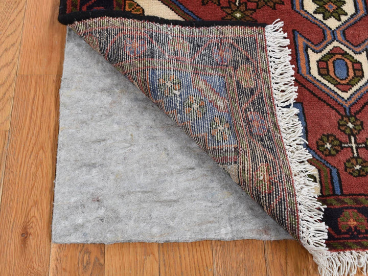 3'5" x 5'0" Vintage Hand Knotted Red Wool Rectangle Oriental Rug - MOA10287464