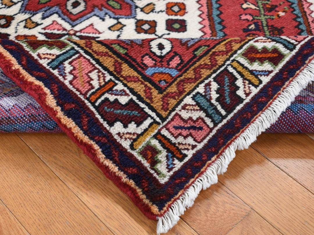 3'5" x 5'1" New Hand Knotted Red Wool Rectangle Oriental Rug - MOA10287468