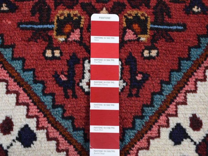 3'5" x 5'1" New Hand Knotted Red Wool Rectangle Oriental Rug - MOA10287468