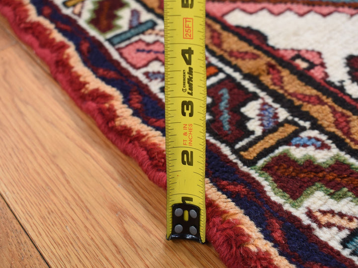 3'5" x 5'1" New Hand Knotted Red Wool Rectangle Oriental Rug - MOA10287468