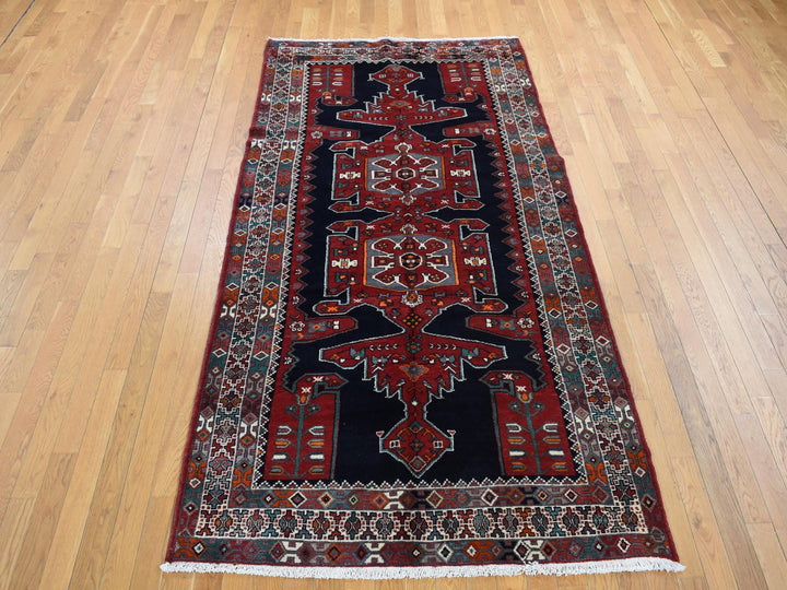 4'8" x 9'7" New Hand Knotted Blue Wool Rectangle Oriental Rug - MOA10287472