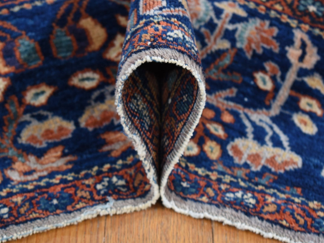 8'4" x 11'6" Vintage Hand Knotted Green Worn Wool Rectangle Oriental Rug - MOA10287480