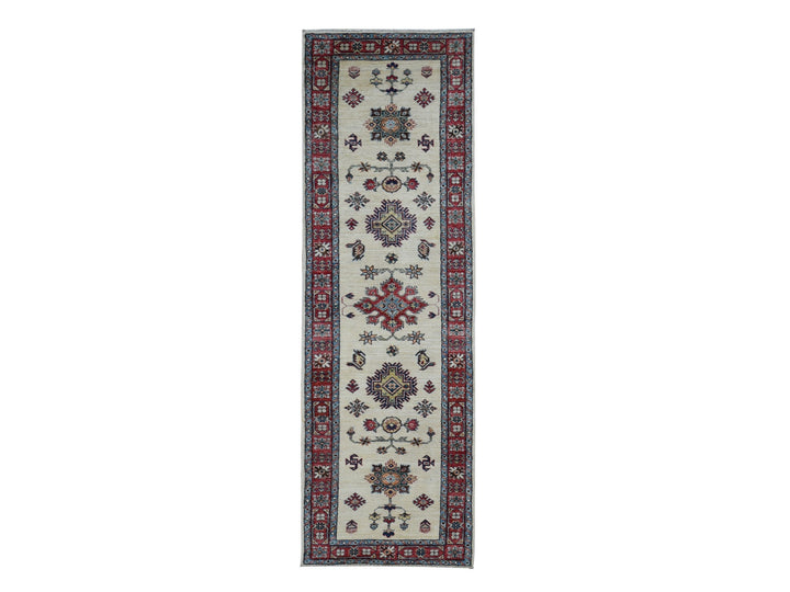 2'9" x 8'7" New Hand Knotted Ivory Wool Runner Oriental Rug - MOA10287493